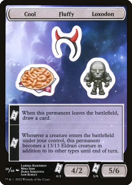 Cool Fluffy Loxodon, carte Magic SUNF 28 — extension Unfinity Sticker Sheets