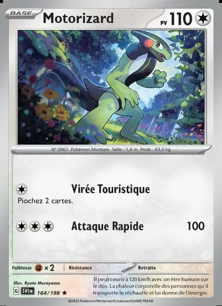 Motorizard, carte Pokémon SVI 164 — extension Écarlate et Violet