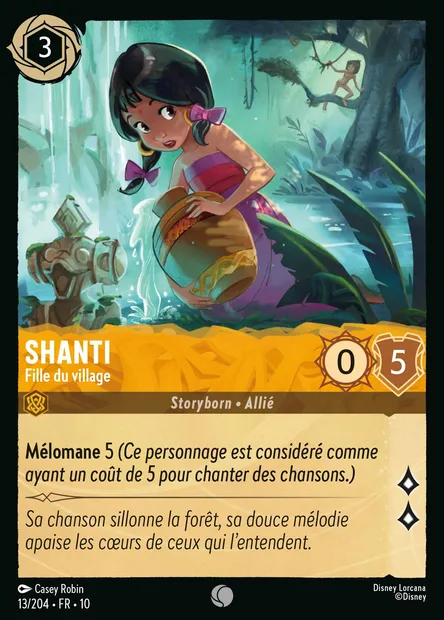 Shanti - Fille du village, carte Disney Lorcana CH10-013 — extension Lueurs dans les Profondeurs