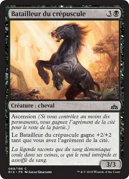 Batailleur du crépuscule, carte Magic RIX 69 — extension Les combattants d'Ixalan