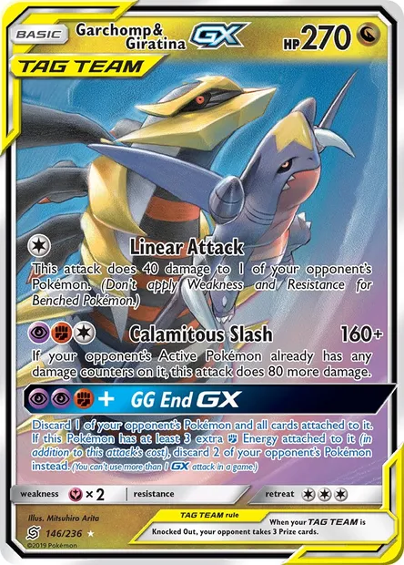 Garchomp & Giratina GX, Pokémon card UNM 146 — Unified Minds set