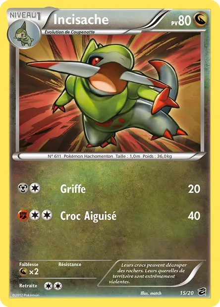 Incisache, carte Pokémon DRV 15 — extension Coffre des Dragons