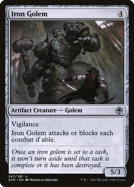 Iron Golem, Magic card AFR 247 — Adventures in the Forgotten Realms set