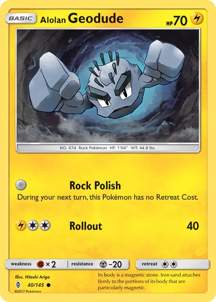 Alolan Geodude, Pokémon card GRI 40 — Guardians Rising set