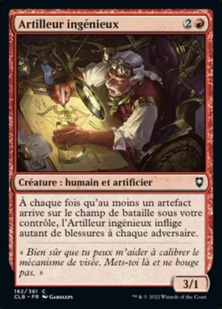 Artilleur ingénieux, carte Magic CLB 182 — extension Commander Légendes : la bataille de la Porte de Baldur