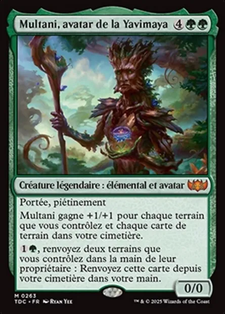 Multani, avatar de la Yavimaya, carte Magic TDC 263 — extension Tarkir: Dragonstorm Commander