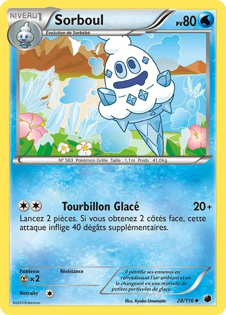 Sorboul, carte Pokémon PLF 28 — extension Glaciation Plasma