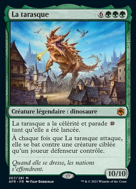 La tarasque, carte Magic AFR 207 — extension Forgotten Realms: Aventures dans les Royaumes Oubliés