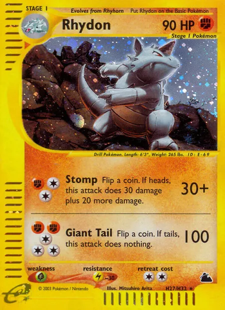 Rhydon, Pokémon card SK H27 — Skyridge set