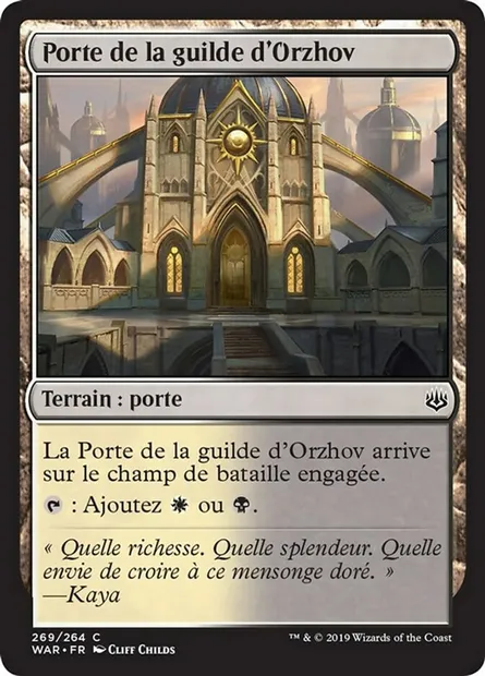 Porte de la guilde d'Orzhov, carte Magic WAR 269 — extension La guerre des Planeswalkers