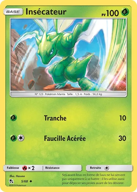 Insécateur, carte Pokémon HIF 5 — extension Destinées Occultes