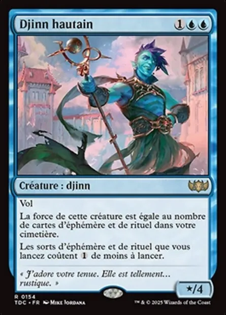 Djinn hautain, carte Magic TDC 154 — extension Tarkir: Dragonstorm Commander