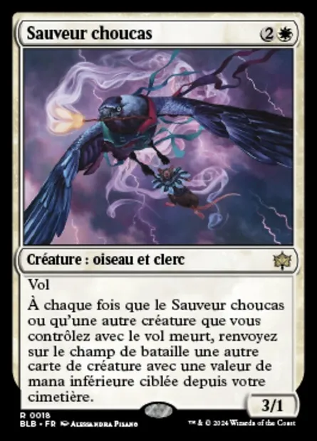 Sauveur choucas, carte Magic BLB 18 — extension Bloomburrow