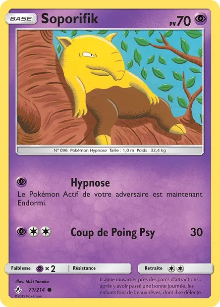Soporifik, carte Pokémon UNB 71 — extension Alliance Infaillible