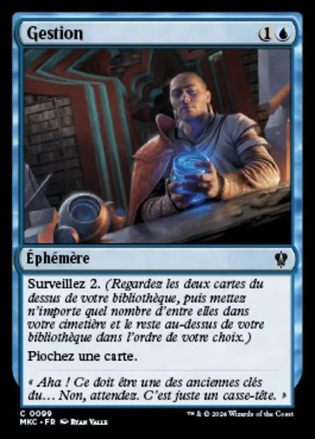 Gestion, carte Magic MKC 99 — extension Murders at Karlov Manor Commander