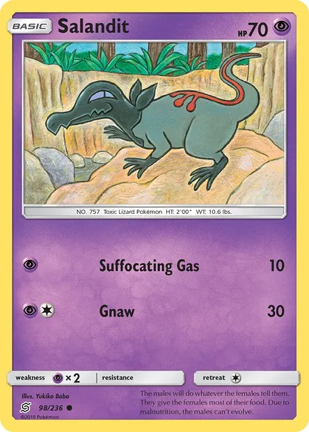 Salandit, Pokémon card UNM 98 — Unified Minds set