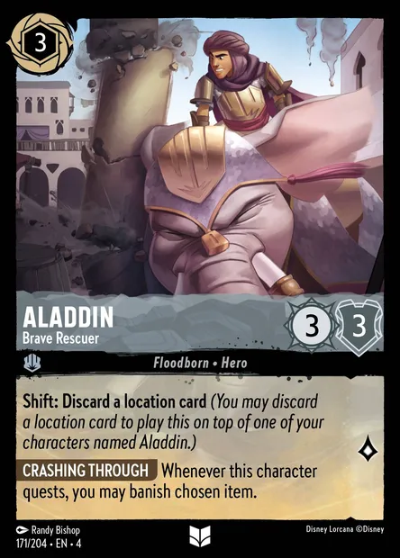 Aladdin - Brave Rescuer, Disney Lorcana card CH4-171 — Ursula's Return set