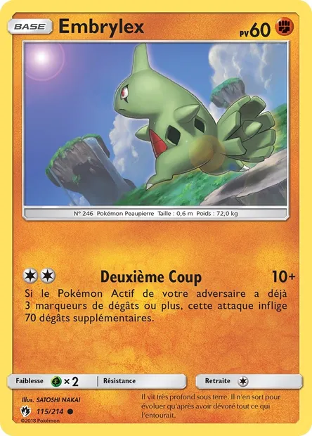 Embrylex, carte Pokémon LOT 115 — extension Tonnerre Perdu