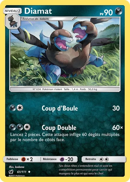 Diamat, carte Pokémon CIN 61 — extension Invasion Carmin