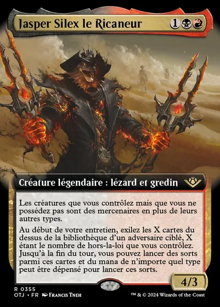 Jasper Silex le Ricaneur, carte Magic OTJ 355 — extension Outlaws of Thunder Junction