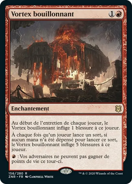 Vortex bouillonnant, carte Magic ZNR 156 — extension Renaissance de Zendikar