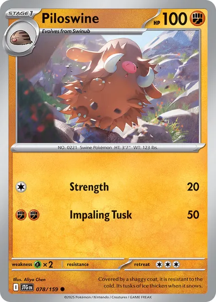 Piloswine, Pokémon card JTG 078 — Journey Together set