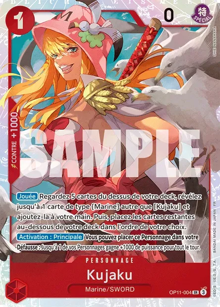 Kujaku, carte One Piece OP11-004 — extension DES POINGS VIFS COMME L'ÉCLAIR
