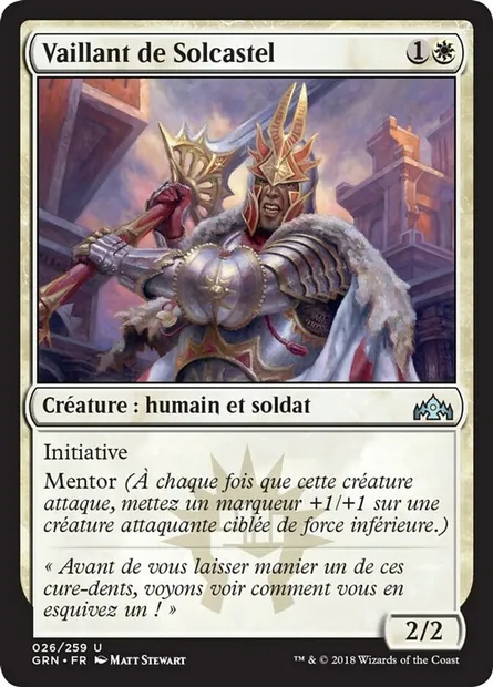 Vaillant de Solcastel, carte Magic GRN 26 — extension Les Guildes de Ravnica