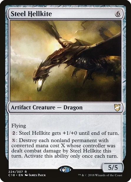 Steel Hellkite, Magic card C18 224 — Commander 2018 set