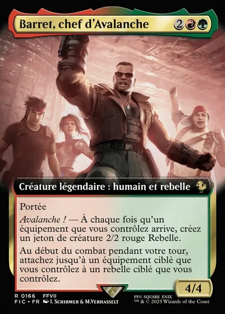 Barret, chef d'Avalanche, carte Magic FIC 166 — extension Final Fantasy Commander