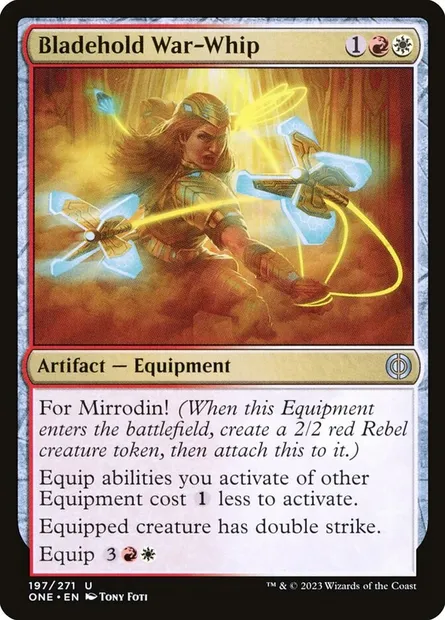 Bladehold War-Whip, Magic card ONE 197 — Phyrexia: All Will Be One set