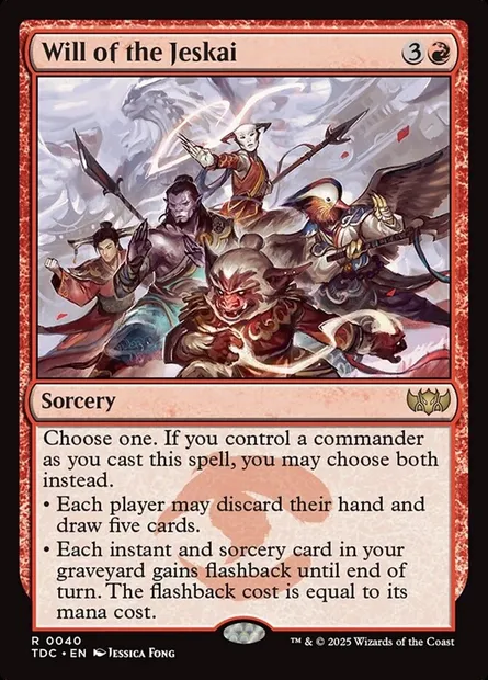 Will of the Jeskai, Magic card TDC 40 — Tarkir: Dragonstorm Commander set