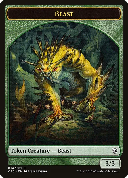 Beast, carte Magic TC16 14 — extension Commander 2016 Tokens
