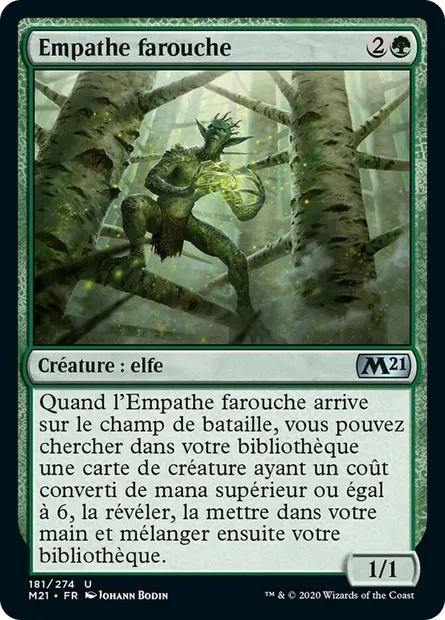 Empathe farouche, carte Magic M21 181 — extension Core Set 2021