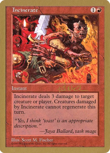 Incinerate, Magic card WC97 pm242 — World Championship Decks 1997 set