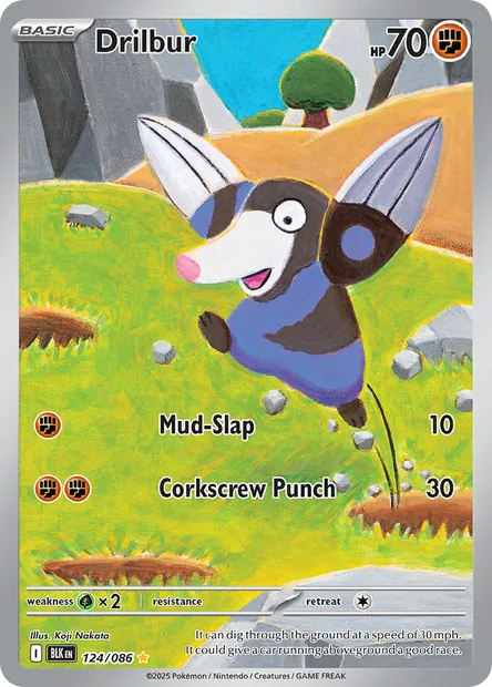 Drilbur, Pokémon card BLK 124 — Black Bolt set
