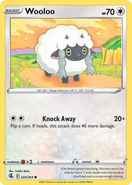 Wooloo, Pokémon card FST 222 — Fusion Strike set