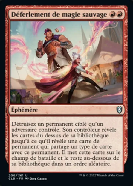 Déferlement de magie sauvage, carte Magic CLB 206 — extension Commander Légendes : la bataille de la Porte de Baldur