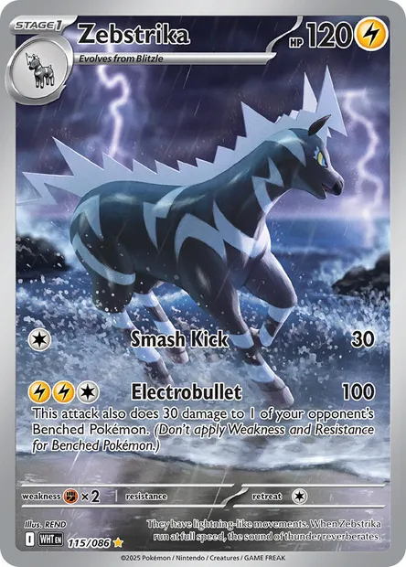 Zebstrika, Pokémon card WHT 115 — White Flare set