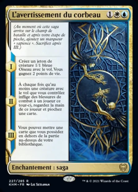 L'avertissement du corbeau, carte Magic KHM 227 — extension Kaldheim