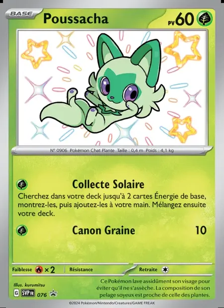 Poussacha, carte Pokémon PR-SV 076 — extension SVP Black Star Promos