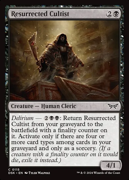 Resurrected Cultist, Magic card DSK 115 — Duskmourn: House of Horror set