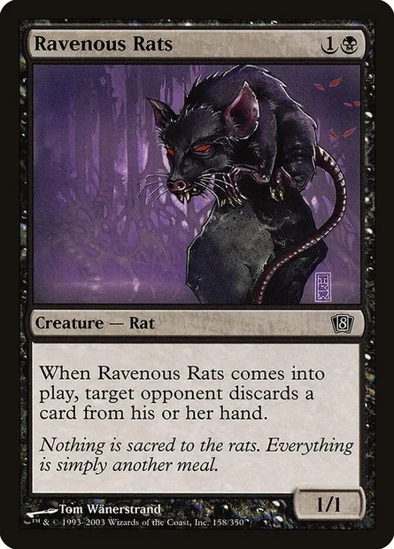 Rats voraces, carte Magic 8ED 158★ — extension Huitième Edition