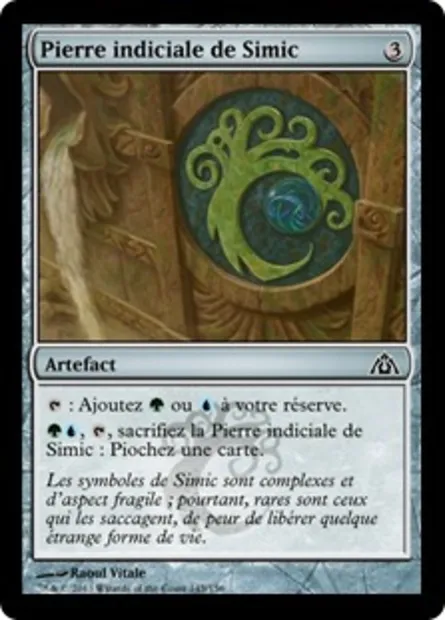 Pierre indiciale de Simic, carte Magic DGM 145 — extension Le labyrinthe du dragon