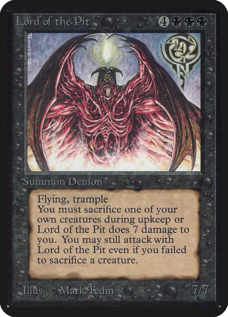 Lord of the Pit, Magic card LEA 114 — Limited Edition Alpha set