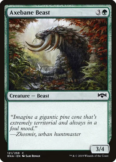Axebane Beast, Magic card RNA 121 — Ravnica Allegiance set