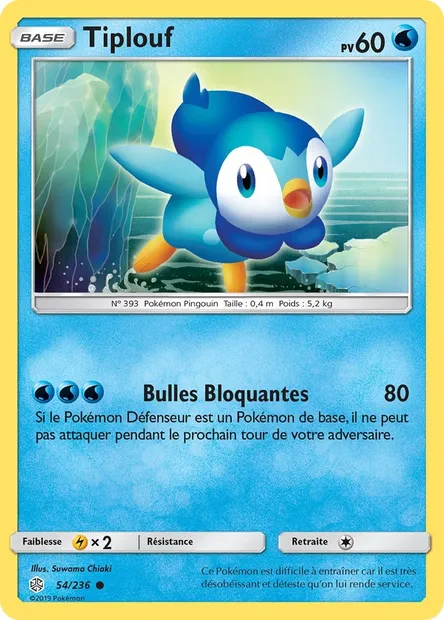 Tiplouf, carte Pokémon CEC 54 — extension Éclipse Cosmique