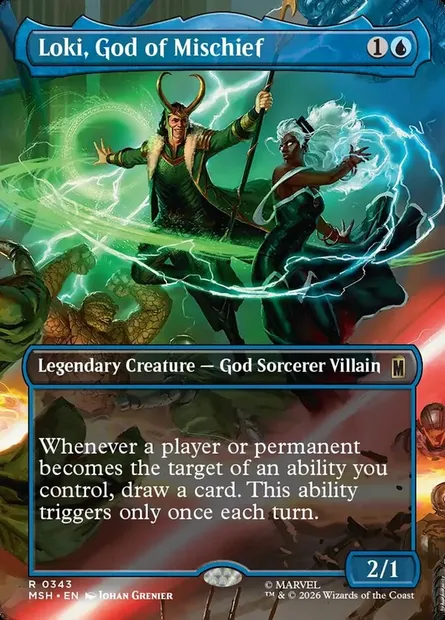 Loki, God of Mischief, Magic card MSH 343 — Marvel Super Heroes set