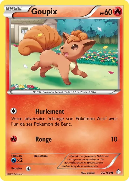 Goupix, carte Pokémon PRC 20 — extension Primo-Choc
