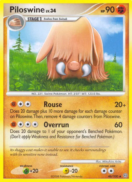 Piloswine, Pokémon card SF 46 — Stormfront set